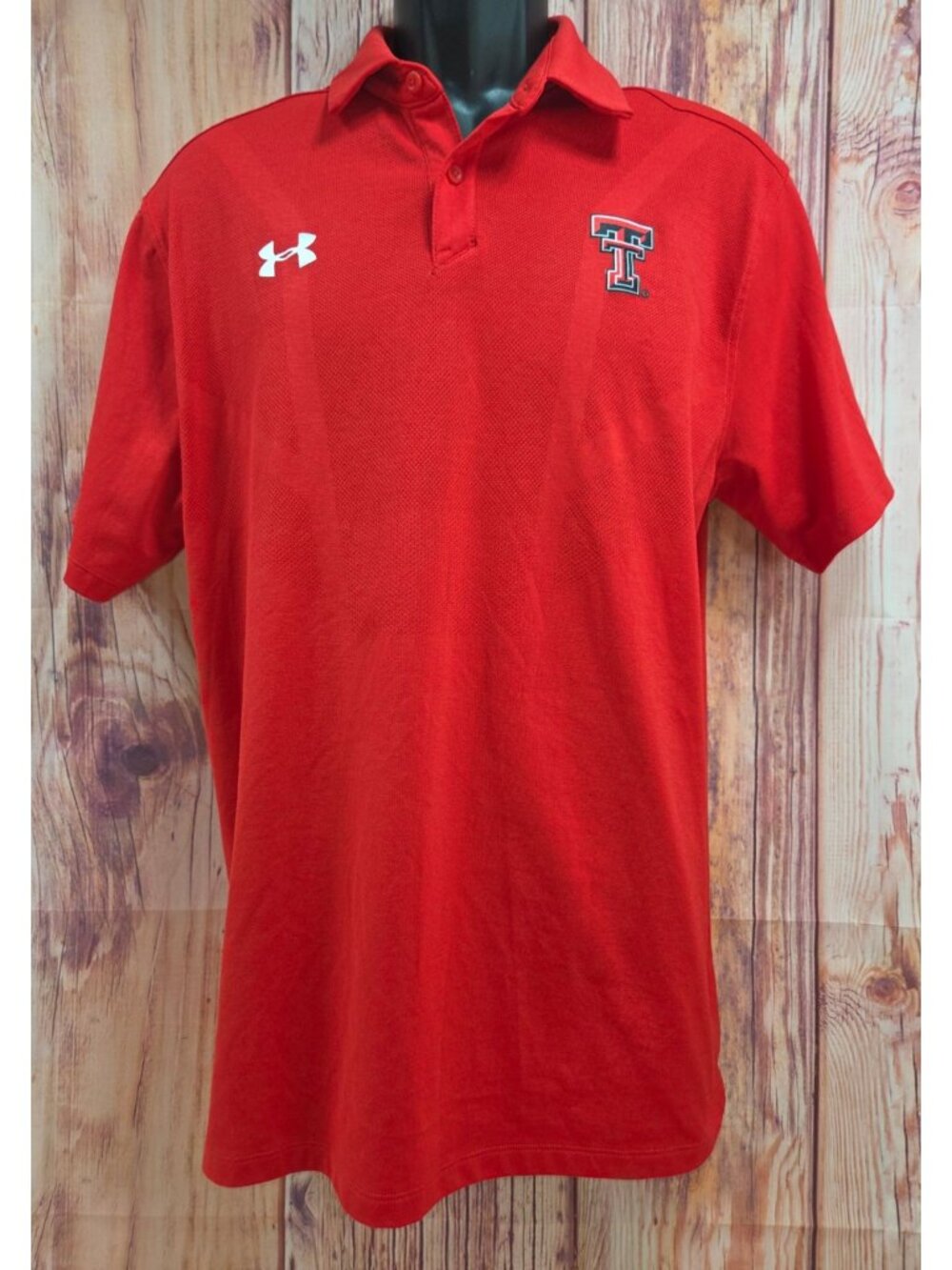 Texas Tech Under Armour Mens Red Polo Large Heatgear Loose Fit